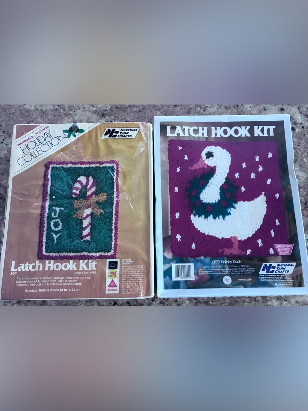 NIB National Yarn Crafts Latch Hook Kit Christmas Bundle 🎄- Made in USA 🇺🇸